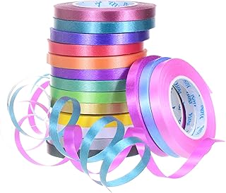 ZIIYAN 16 Rolls 16 Colors Curling Ribbons for Gift Wrapping, Balloon String, Florist Art Craft Decor, Wedding Birthday Graduation Festival Party Decor, 1/5" Wide, 11 Yards Per Roll