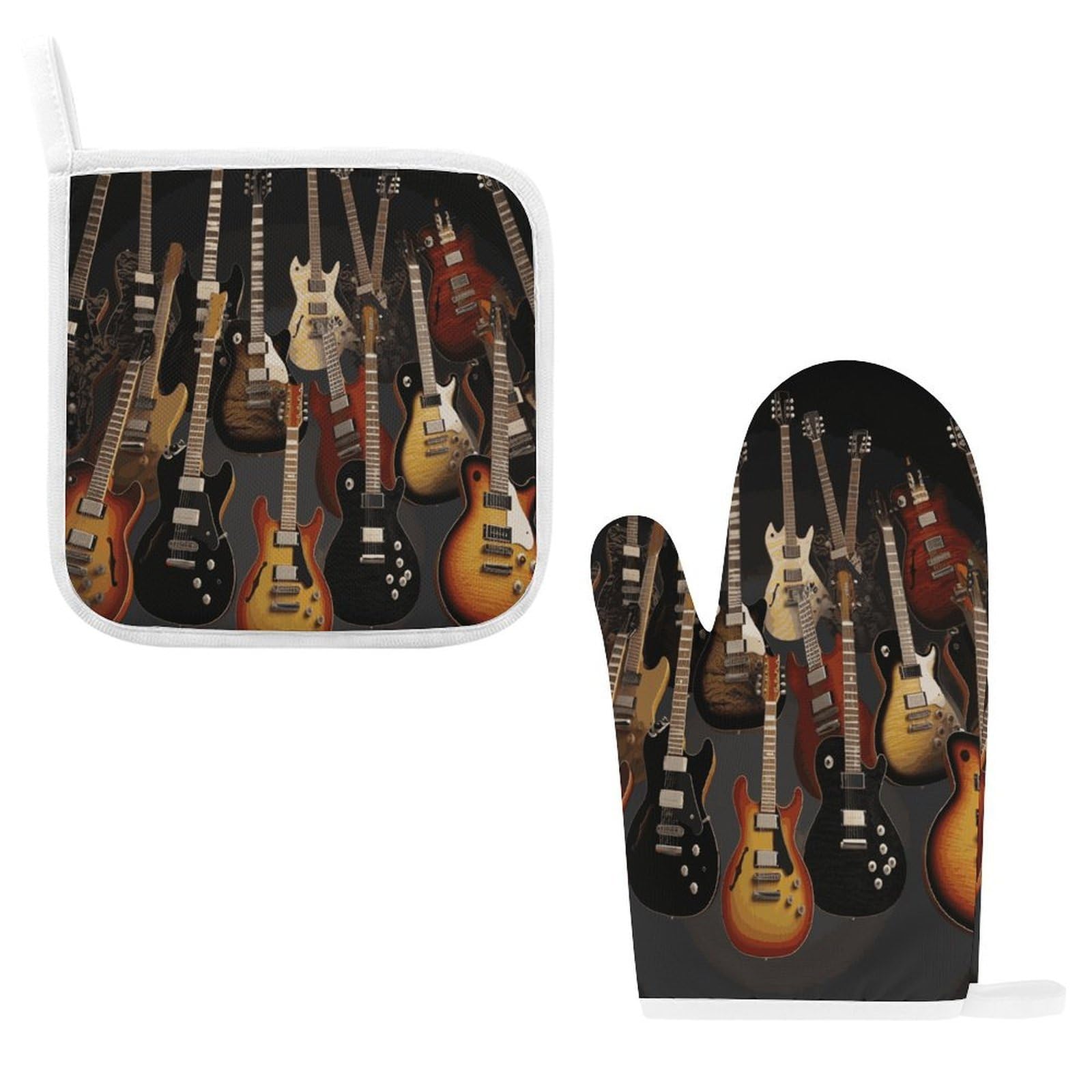 Btcowzrv Style Guitars Oven Mitts And Pot Holders 2Pcs Set