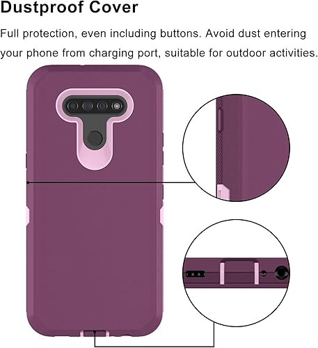 Miniatura 4 de Funda para LG K51, LG Reflect, resistente a prueba de golpes, funda de goma resistente, cubierta de plástico duro, funda protectora híbrida de doble