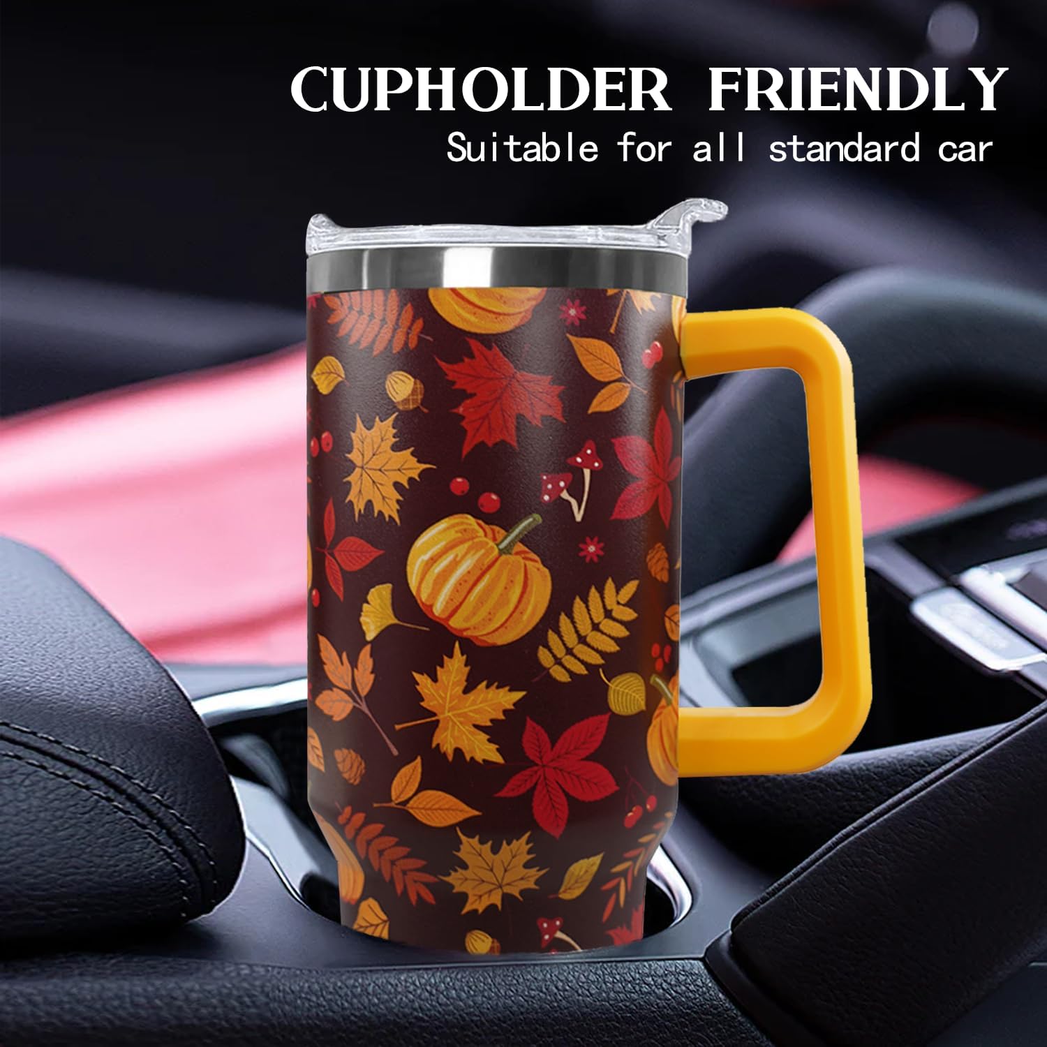 Ceovfoi 40 oz Fall Pumpkin Tumbler Insulated Stainless Tumbler, Autumn Travel Coffee Cup Water Bottle, Thanksgiving - Image 7