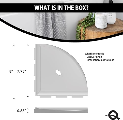 Miniatura 3 de Questech Estante de ducha esquinero decorativo, para una nueva construcción, estante de esquina de ducha para paredes de azulejos, organizador de