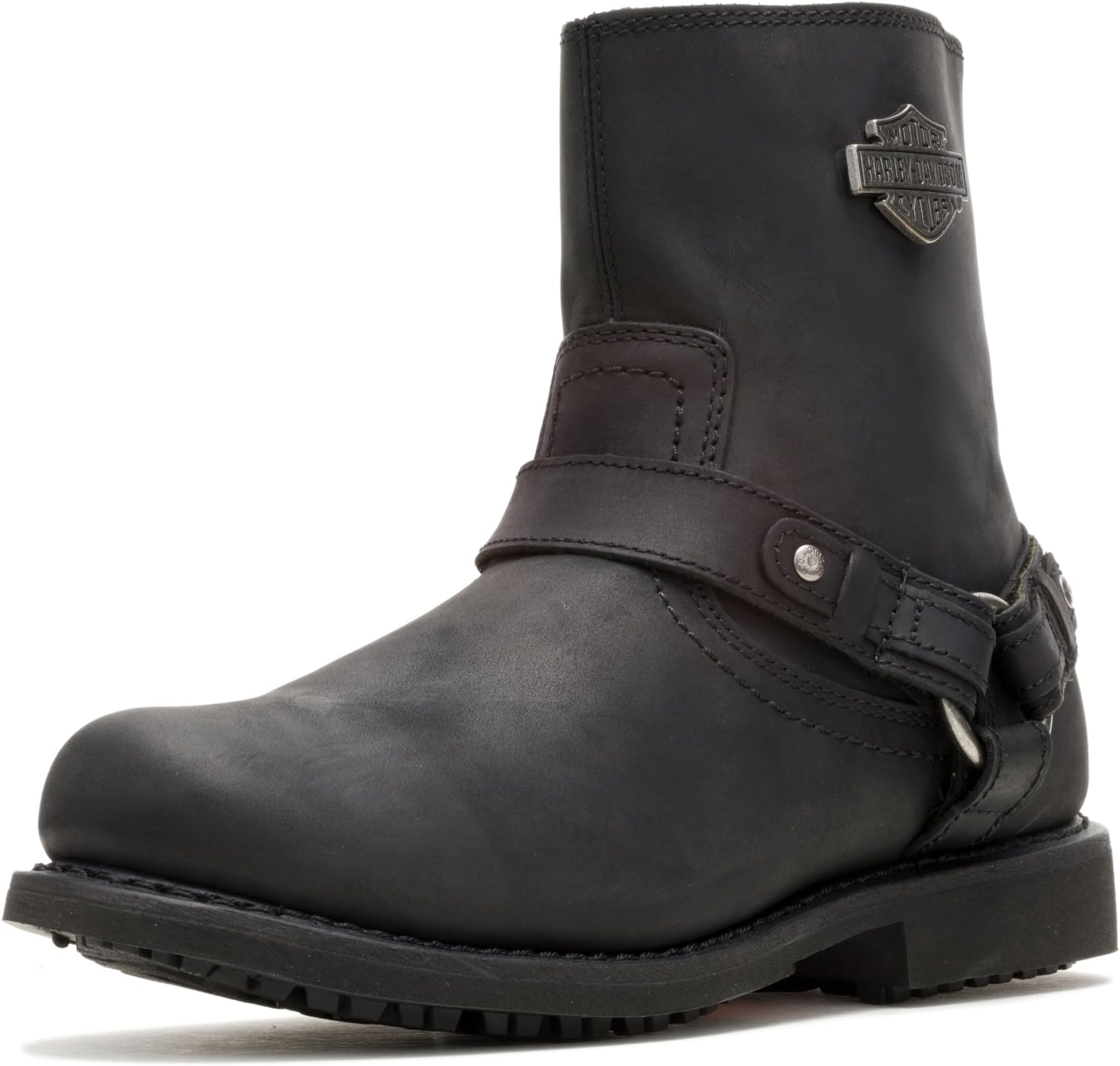 Footwear Mens Scout Leather Harness Riding Casual Boots Ankle - Black