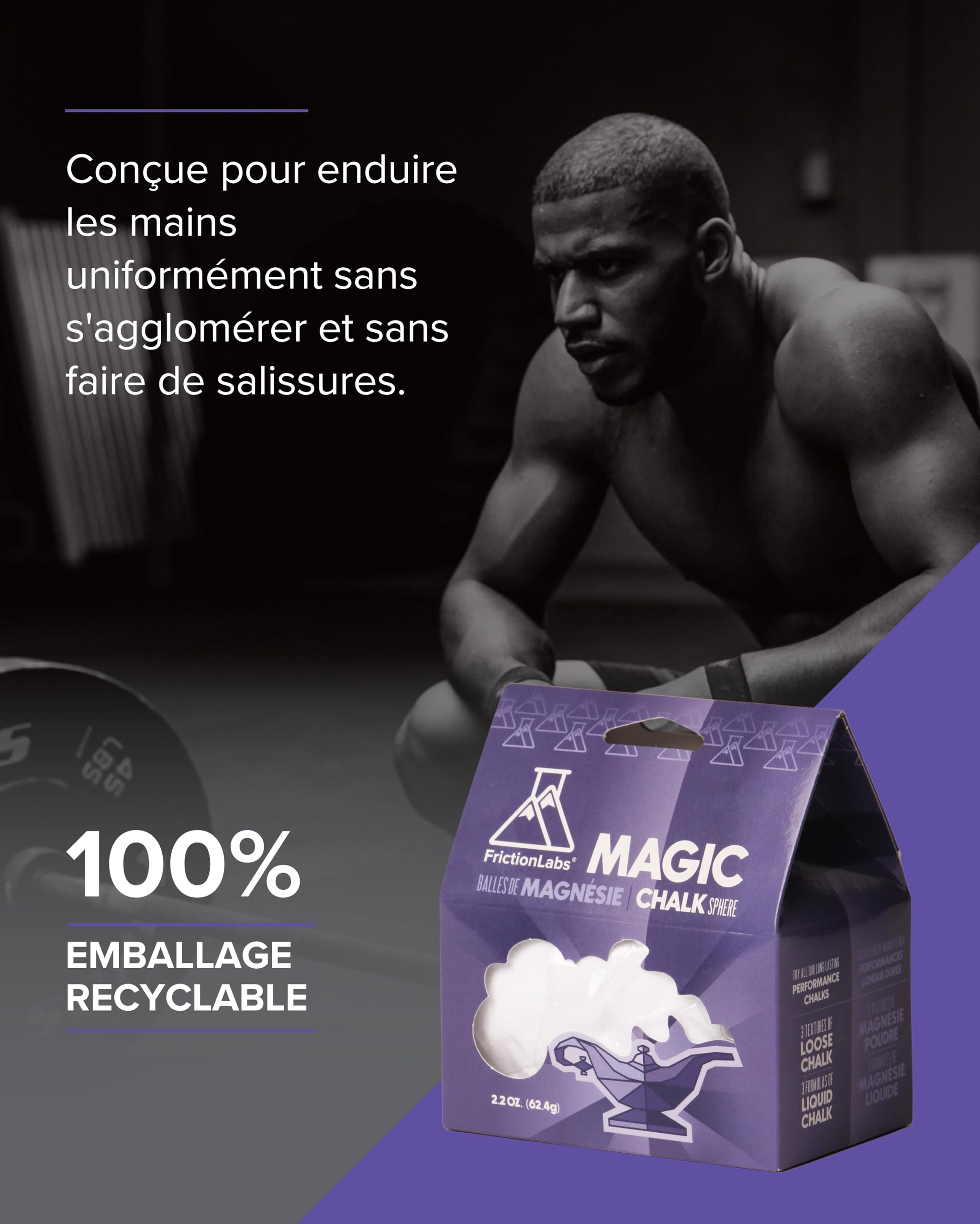 Friction Labs Craie de Sport de qualité supérieure pour l'escalade, l'haltérophilie, la Gymnastique, Le Tennis et Plus Encore - Prise en Main Durable, Peau Plus Saine, Meilleure Performance Globale
