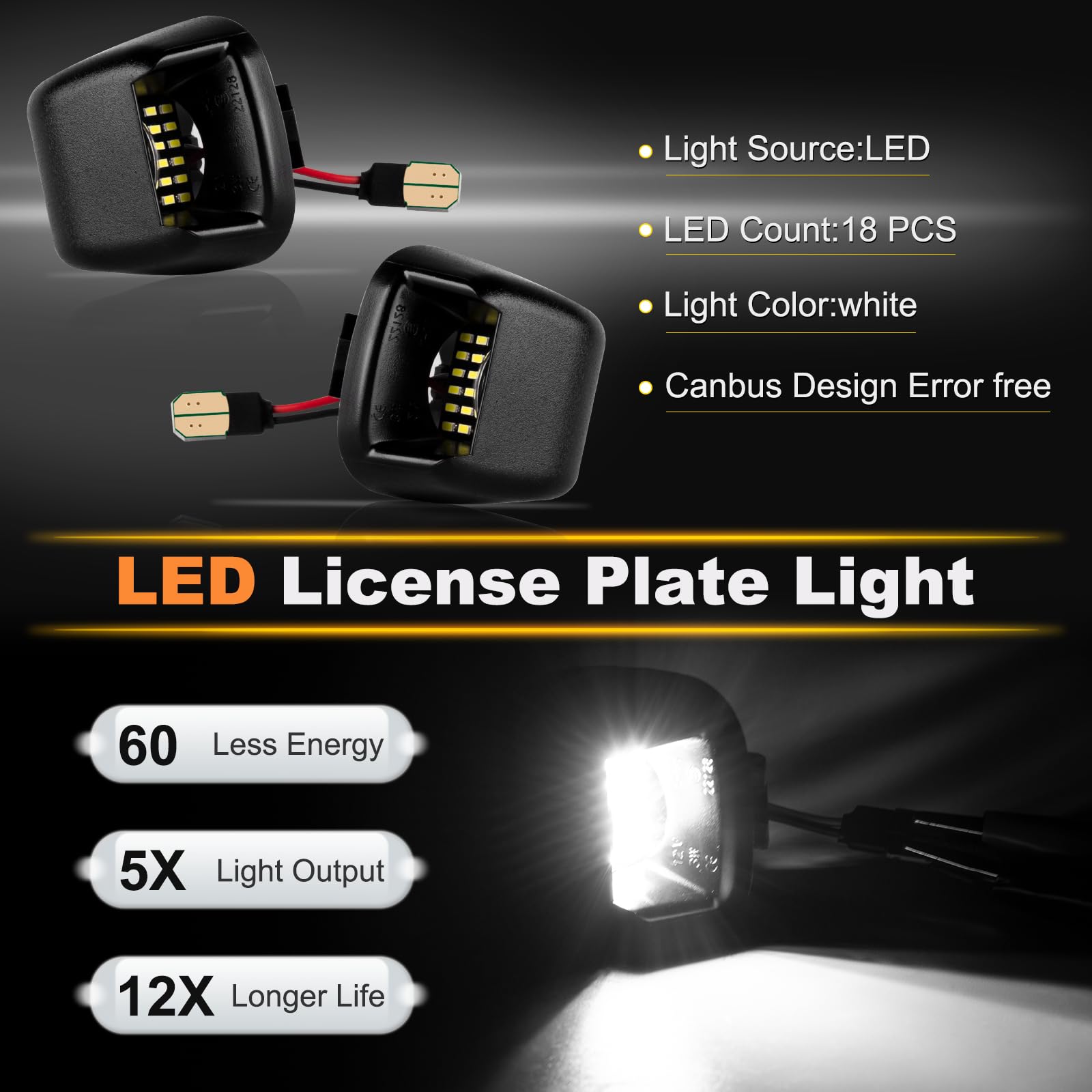 Luci Targa a LED per Nissan navara D40 Frontier ACMAT ALTV Suzuki Equator, Luce Placchetta Lampada con Canbus Nessun Errore
