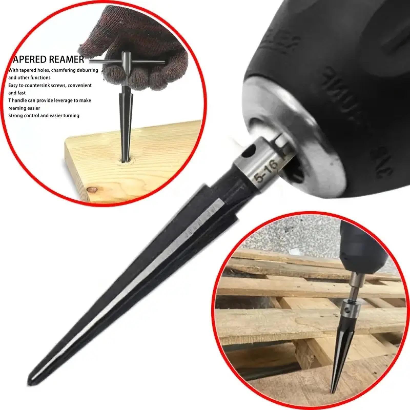 Alésoir Conique à La Main, 3-13mm / 5-16mm Alésage Conique Trou De Chanfreinage Outil De Coupe à Tête Fraisée Outil De Coupe Pour Le Travail Du Bois (3-13mm