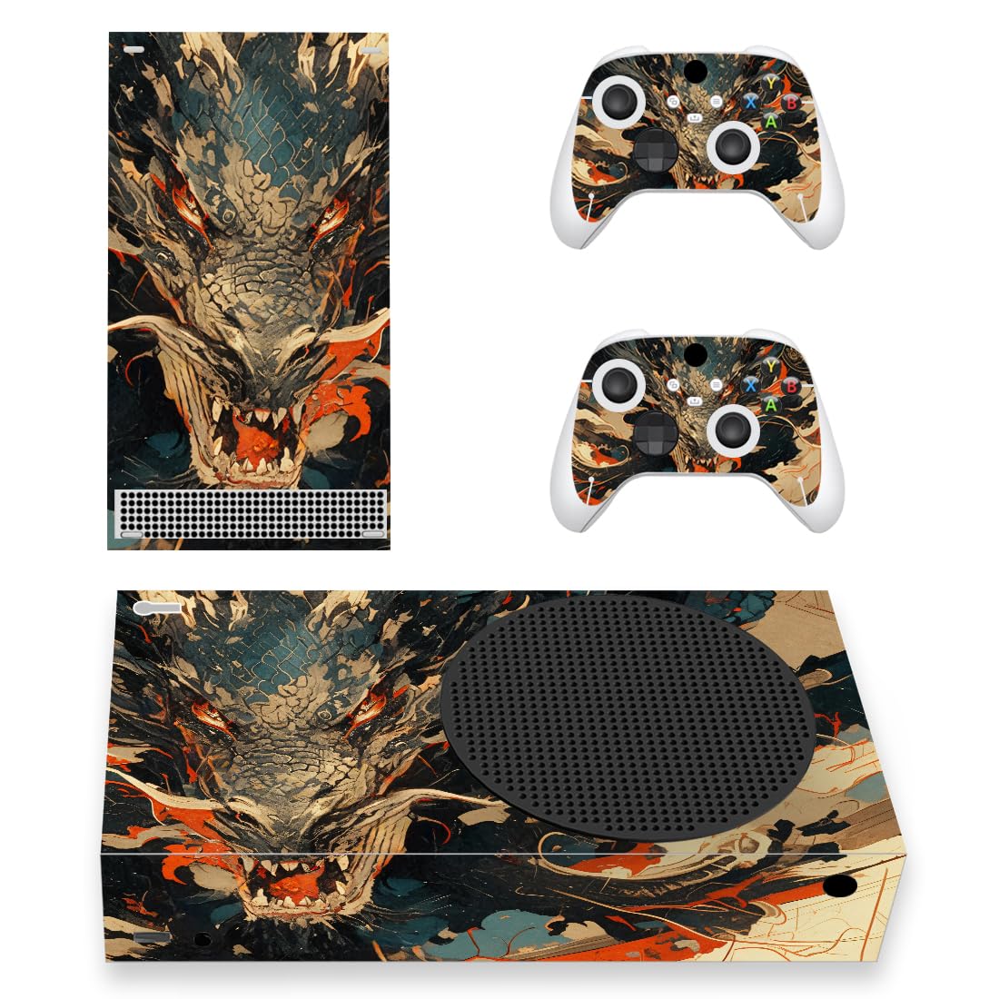 PlayVital Autocollant Protection pour Xbox Series S Sticker Manette Skin pour Xbox Series S Accessoires Console-Dragon Fureur