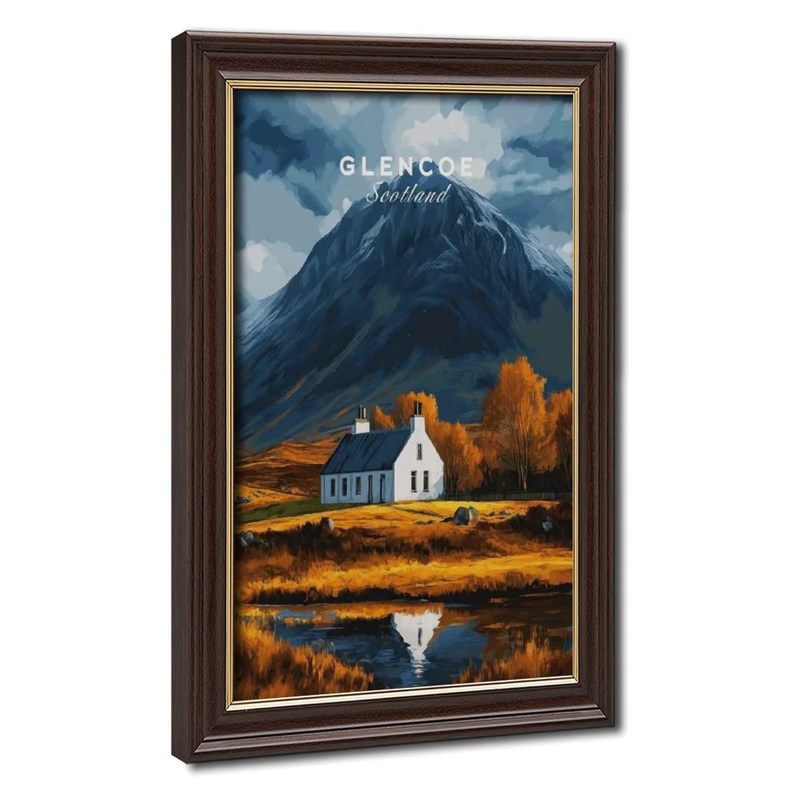Bareronor Mokume Gane Frame-Style Glencoe Scotland Canvas Poster For Dorm Room Decor Gift