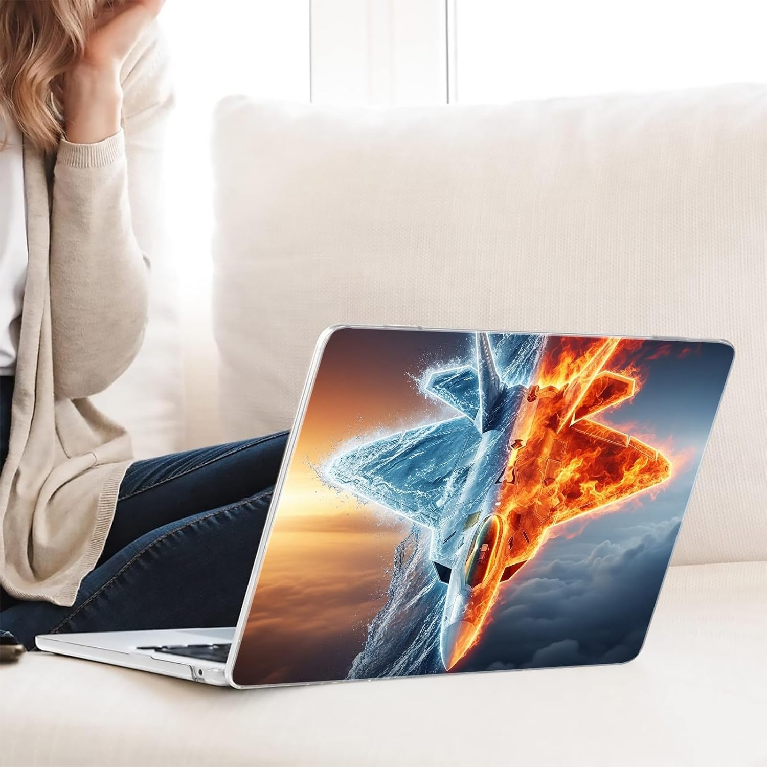 Compatible with MacBook Neo 13-inch, Hard Shell Case with Keyboard Cover and Screen Protector (A3404 A18 Pro chip, 2026 Release) - Fighter Jet MC21007