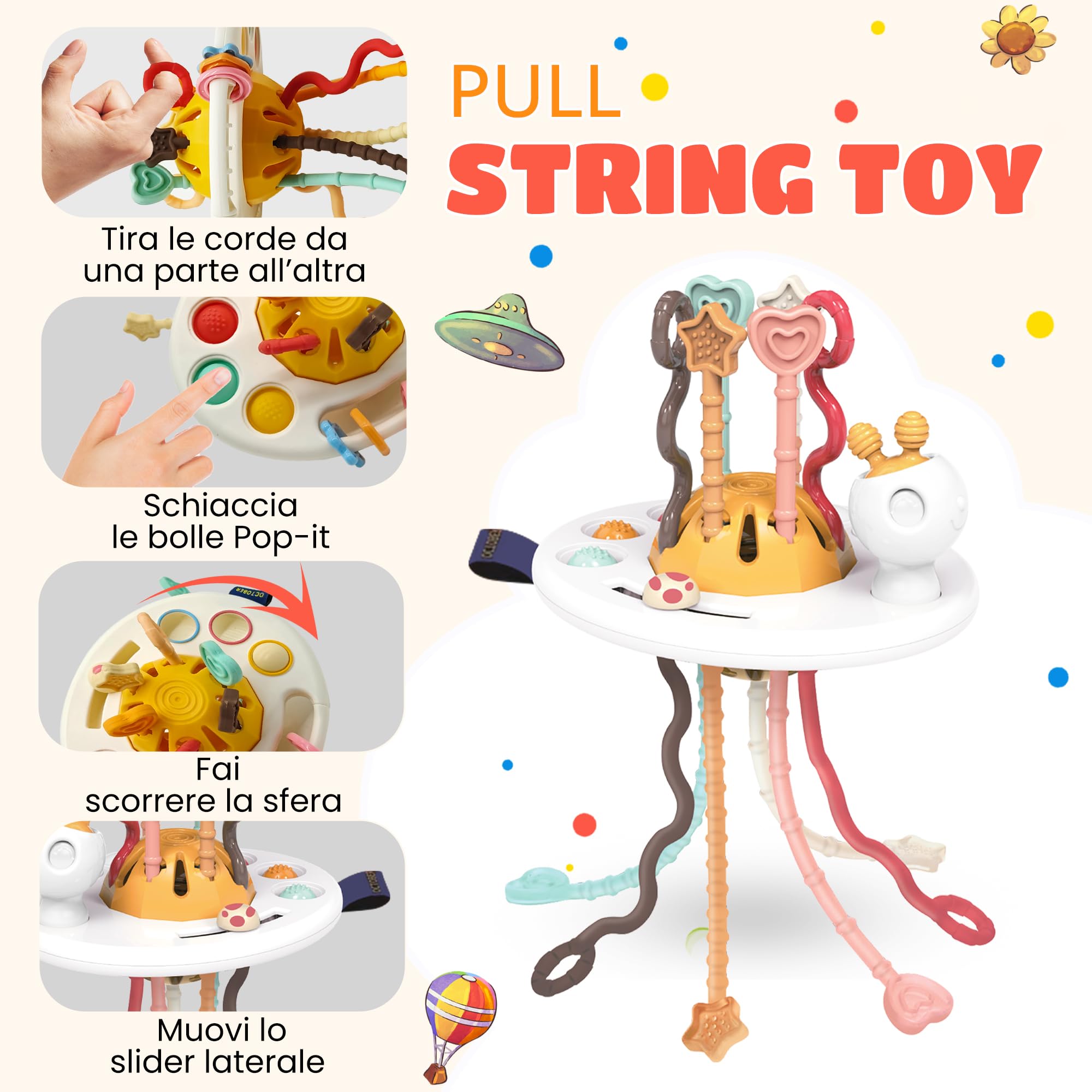 The Italian Home® Montessori Magic Box, 6+1 Giochi Montessori 1 Anno e 6 Mesi sensoriali per educare, Giochi Neonato 18 Mesi educativi per la Prima Infanzia, Giochi Montessori Neonato