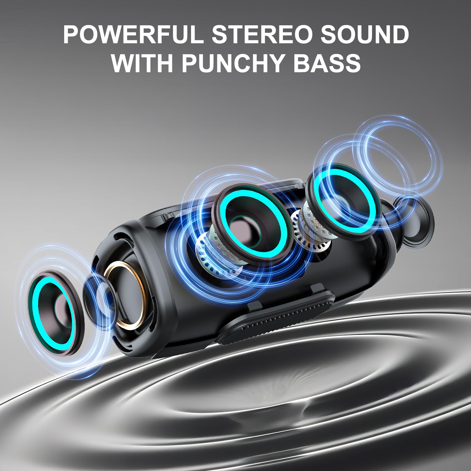 Altoparlante Bluetooth, 6000 mAh, altoparlante portatile con 36 ore di riproduzione, altoparlanti wireless Bluetooth 5.4 con volume più forte e bassi migliorati, microfono integrato, suono stereo