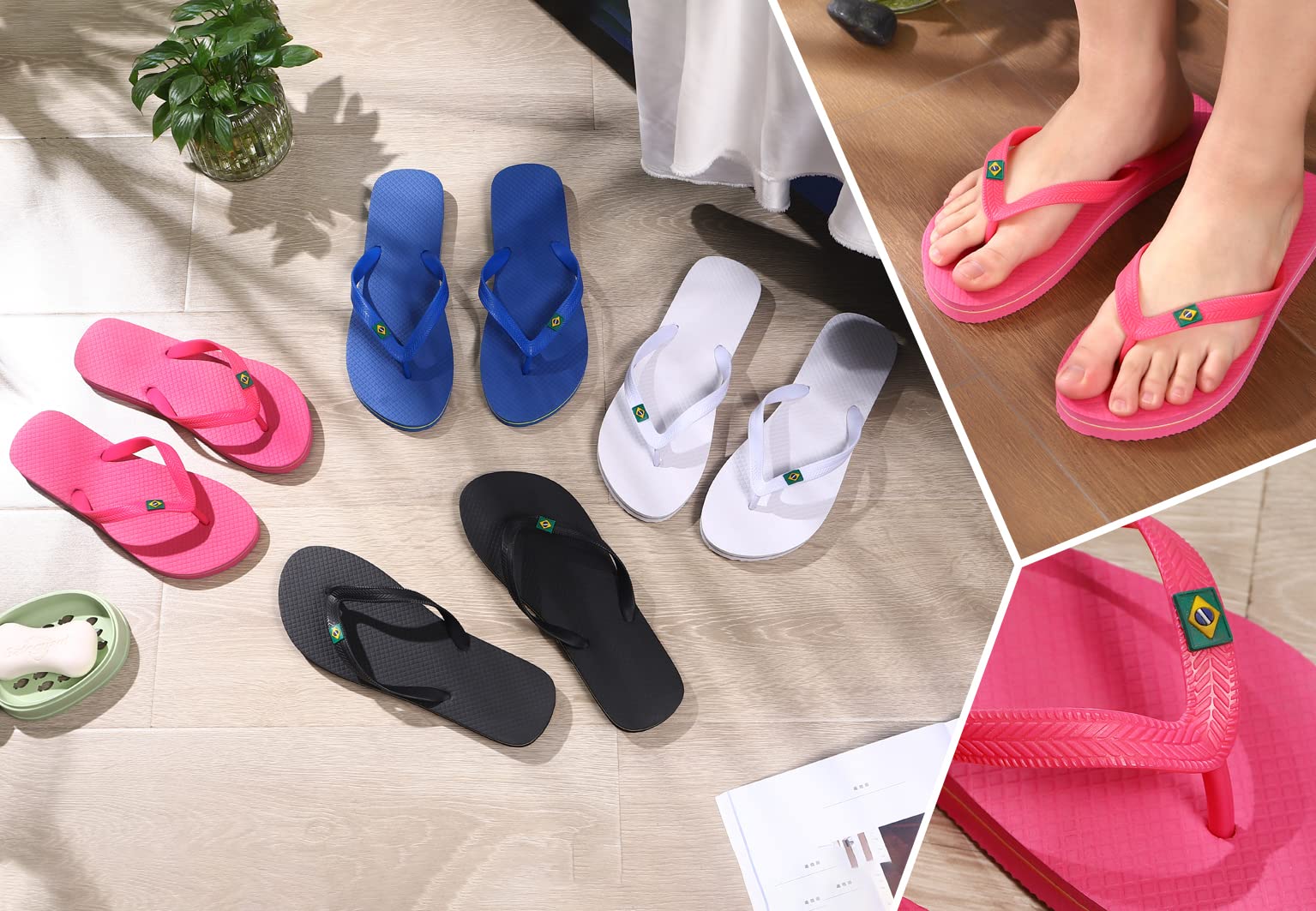 R-ISLAND Chanclas mujer adulto logo Brasil piscina playa ducha