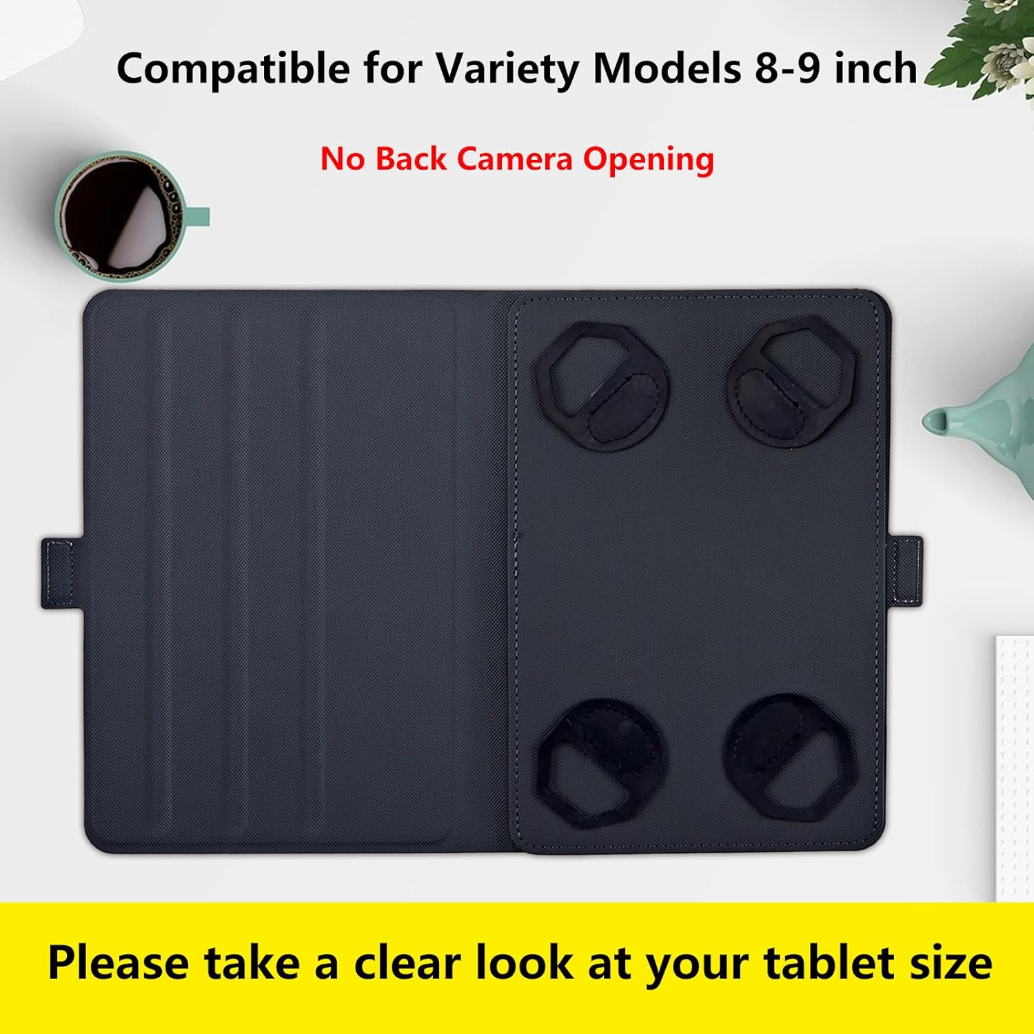 Rossy Universal Tablet Case 8 inch 9 inch PU Leather Stand Folio Protective Cover for 8"-9" Tablet Shell Case with 360 Degree Rotatable Kickstand and Multiple Viewing Angles,Butterfly Moth