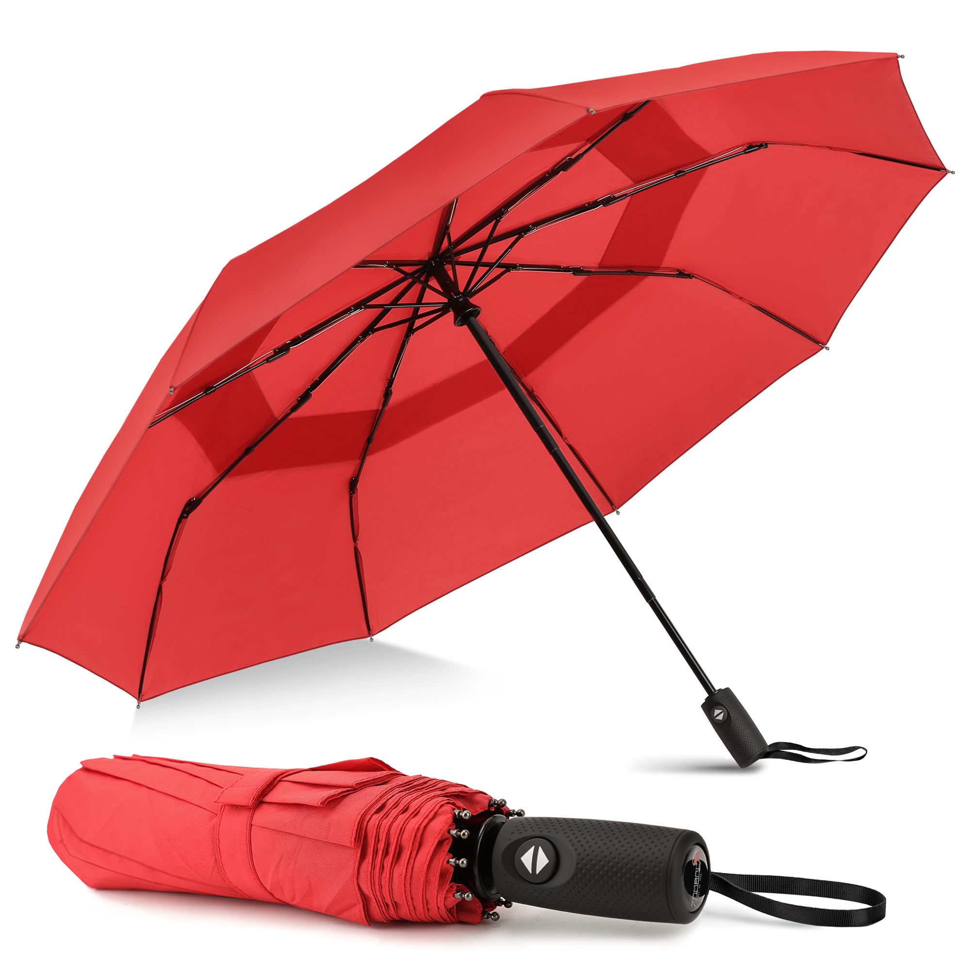ZOMAKETravel Umbrella, Folding Compact Auto Open Rain Umbrella Windproof Waterproof Portable Lightweight for Men Women Seniors(9 Ribs)