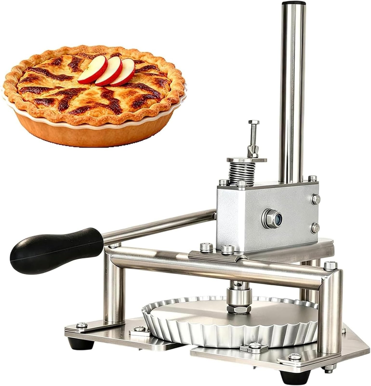 Ręczna prasa do ciasta na pizzę, komercyjna maszyna do robienia ciasta w arkuszach, domowa prasa do pizzy ze stali nierdzewnej Dociskarka do ciasta, maszyna do formowania(Small)