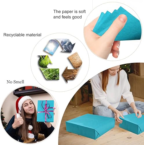 Miniatura 32 de 100 hojas de papel de seda kraft Artdly de 14 x 20 pulgadas, papel de regalo de estraza a granel para bodas, cumpleaños, proyectos de bricolaje