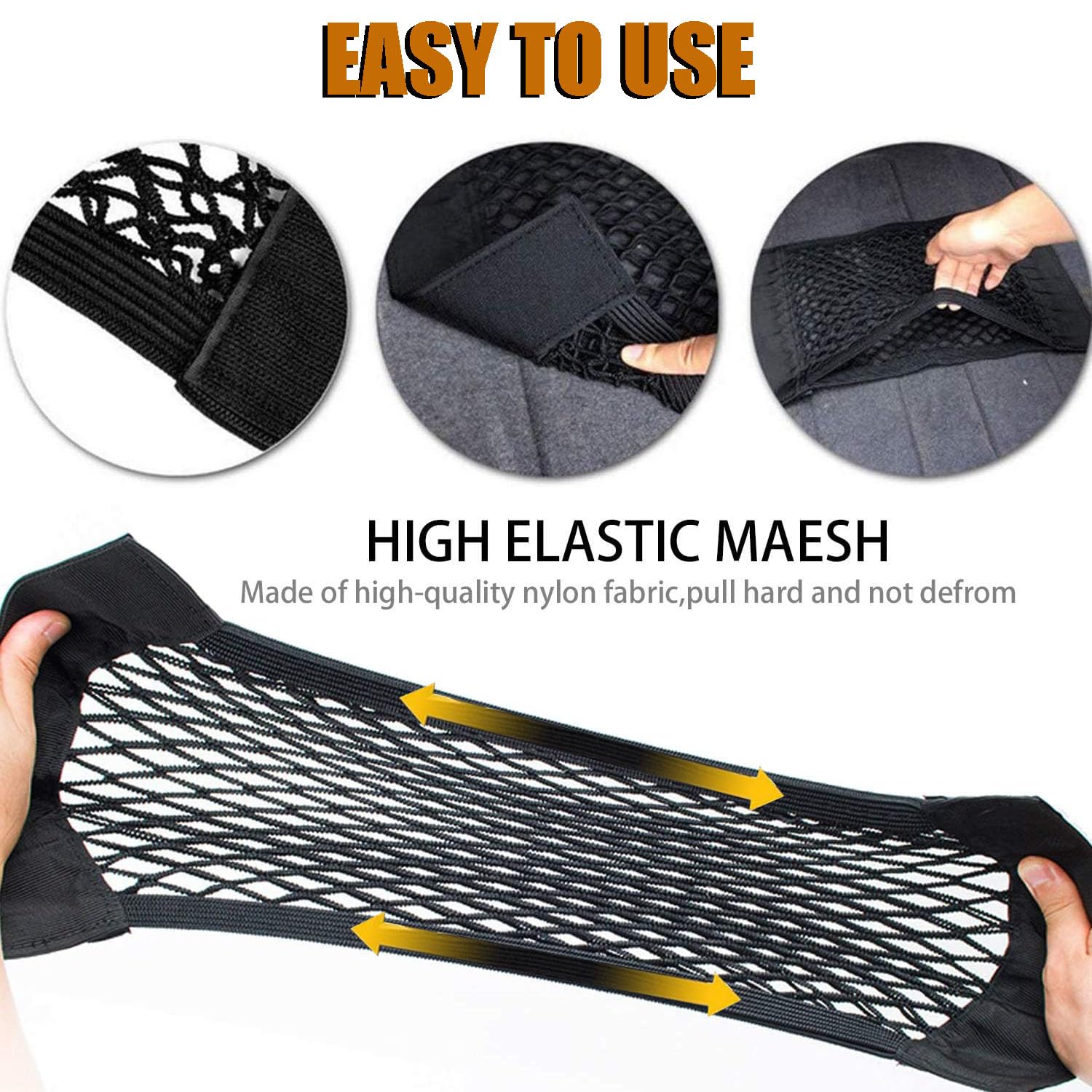 Rete Bagagliaio Auto,2 pezzi Porta Oggetti Auto Interni,40 x 25 cm, rete protettiva universale per bagagliaio rete elastica per bagagliaio, per auto/ SUV (40 * 25CM