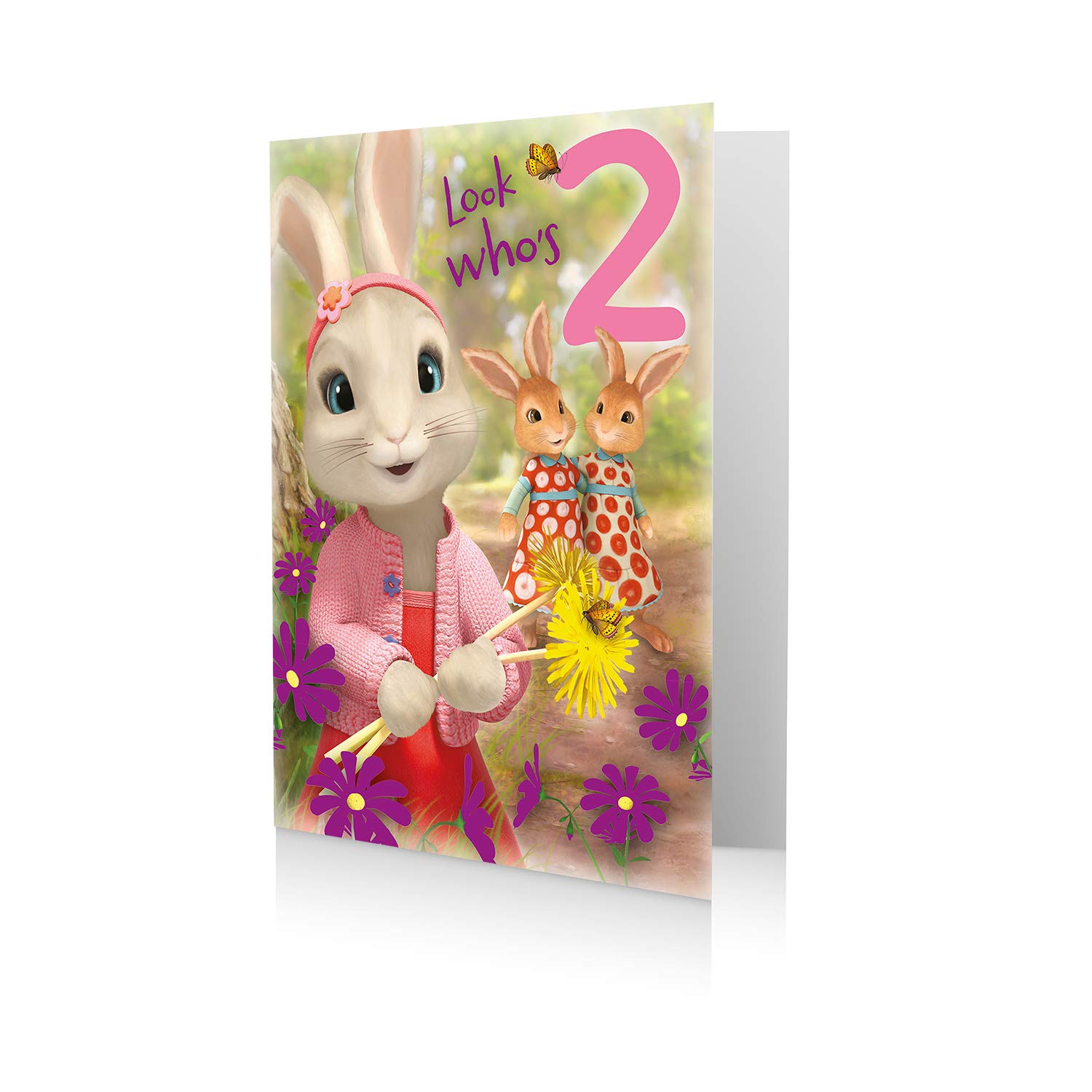 Offizielle Peter Rabbit Geburtstagskarte Zum 2. Geburtstag – “Look Who’s Two” Mit Süßen Hasen Und Lily Bobtail