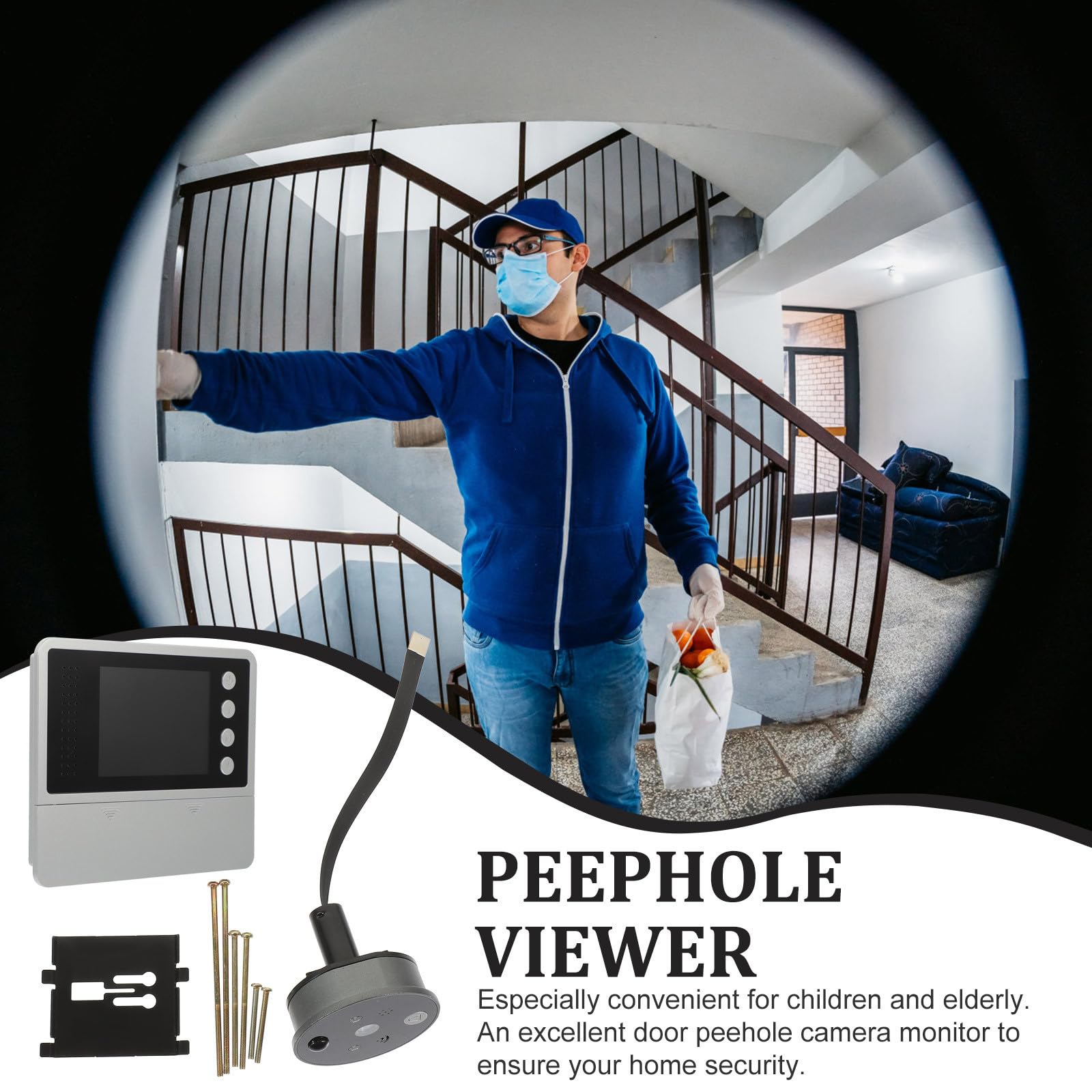 Mirilla Digital para Puerta Pantalla Lcd de 2,8 Pulgadas, Lente Gran Angular de 120 Grados y Visión Nocturna 4 Leds Ir para Seguridad Hogar