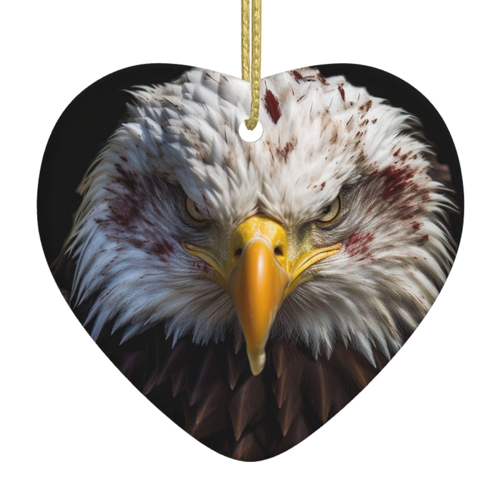 Fodpand Women's White Bald Eagle Christmas Ornaments 2025, Gift Exchange For Men, Collectible Ceramic Ornament Heart Hanging Ornaments For Christmas Tree Decoration