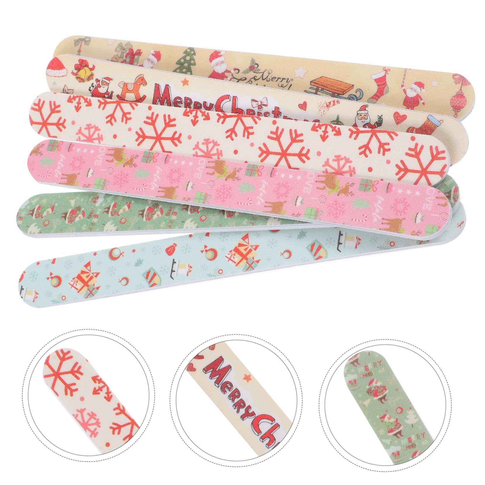 Homoyoyo Stück Weihnachtsnagelfeilen Set - Doppelseitige Glasnagelfeilen Mit Festlichem Design - Abwaschbar Und Ideal Für Maniküre Und Pediküre Perfektes Nagelpflege Set Für Die
