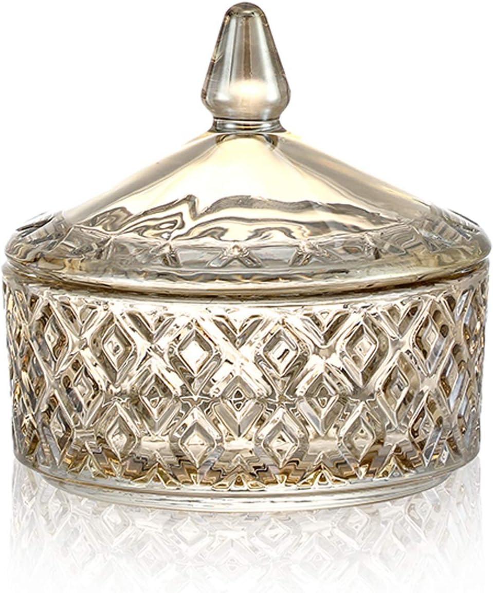 TOMYEUS Sugar Bowl Sugar Bowl Household Transparent Candy Jar with Lid Crystal Glass Jar Coffee Cube Sugar Bowl Sugar Bowl with Multiple Layers Sugar Pot (Color : B, Size : Single layer)