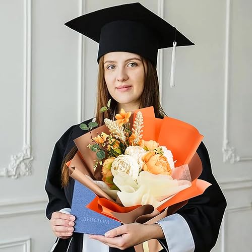 Miniatura 6 de BEISHIDA 20 piezas de papel de regalo floral marrón, mate, impermeable, para suministros de floristería, manualidades, embalaje de regalo, boda,