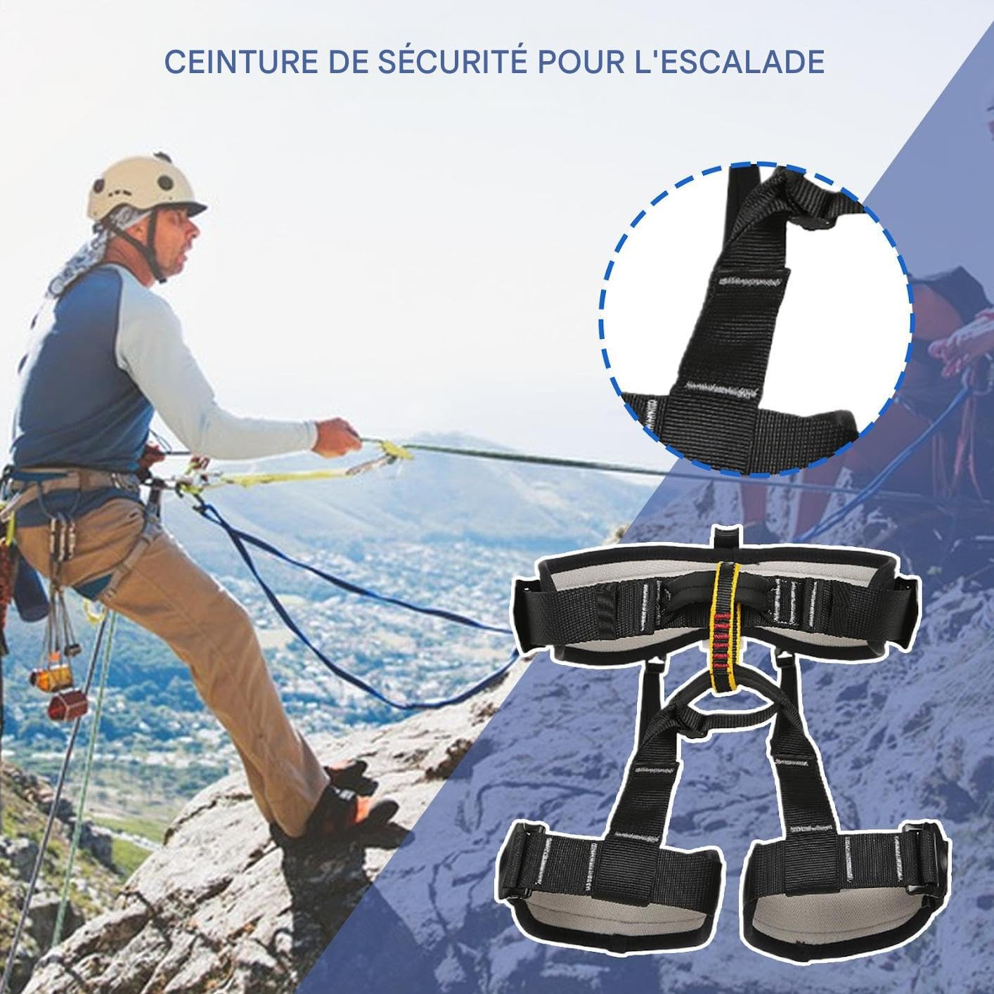Arnés de poda protección para escalada, anticaída, alpinismo | Arnés anticaída ajustable para camping, astillero, techo, caza, rescate, recordatorio, interior, exterior