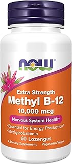 NOW Supplements, Methyl B-12 (Methylcobalamin) 10,000 mcg, Nervous System Health*, 60 Lozenges