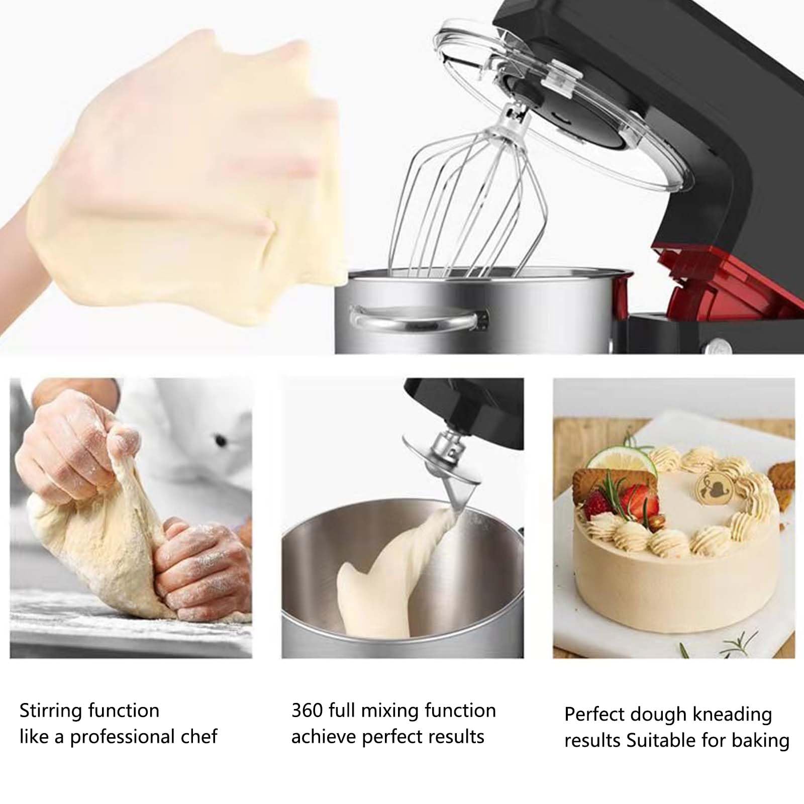 Impastatrice, impastatrice elettrica, impastatrice ad alta potenza da 1800 W, capacità 10 l, ideale per chef casalinghi, perfetta per preparare torte e pane.