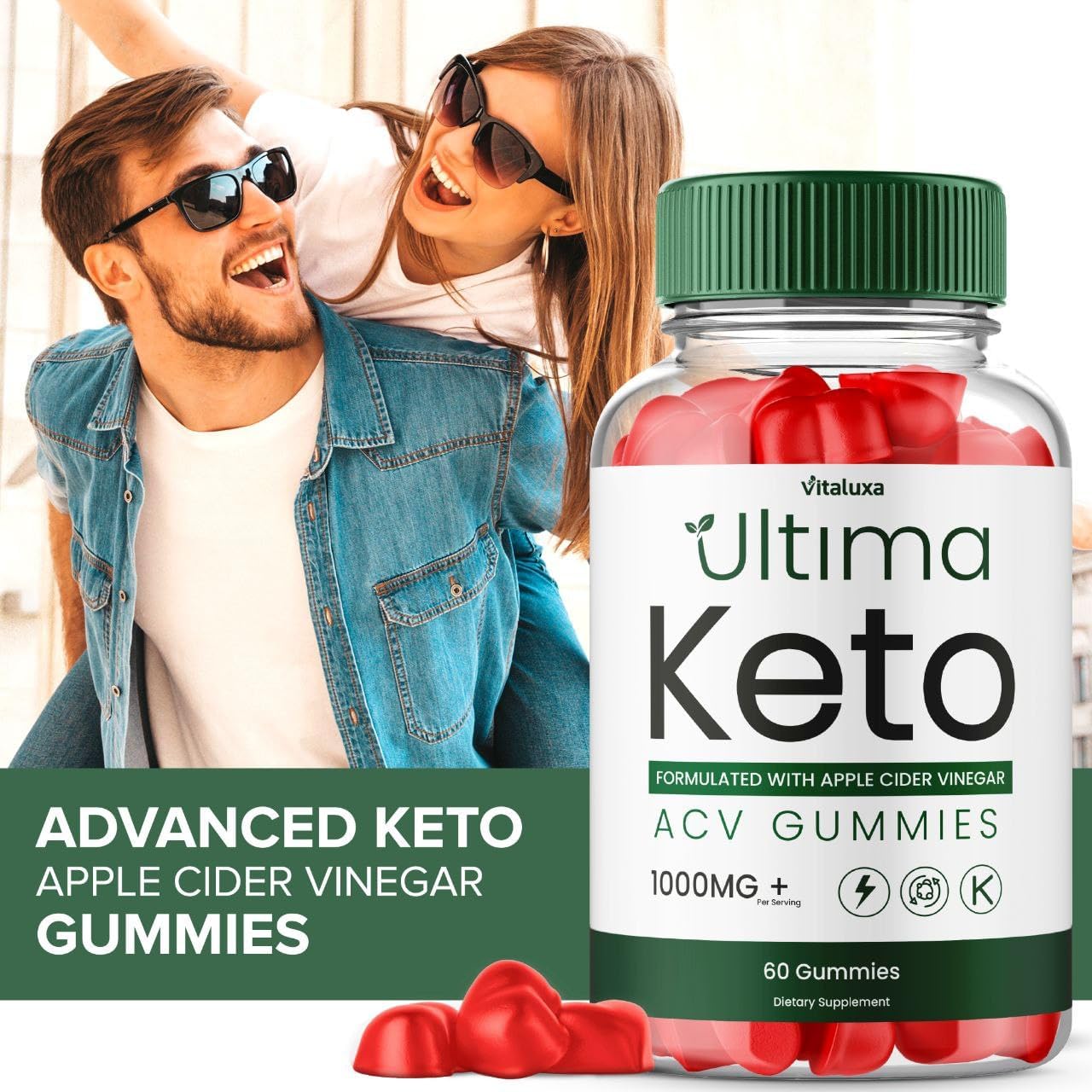 (3 Pack) Ultima Keto ACV Gummies - Ultimate Keto Plus ACV Apple Cider Vinegar 525 MG Per Gummy, Ultimaketo+ACV Supplement All Natural Premium Ingredient Advanced Formula (180 Gummies)
