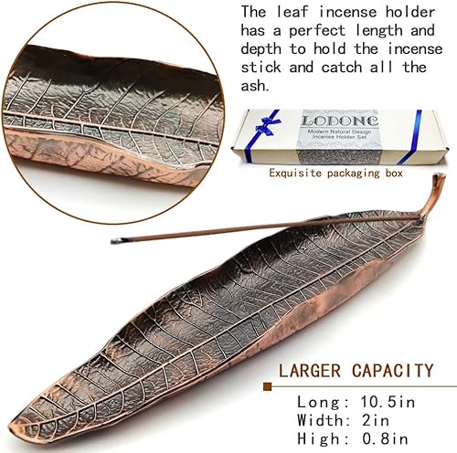 Miniatura 4 de Juego de soporte de incienso  Quemador de incienso de hojas y caracol, soportes de incienso para varillas de atrapa cenizas, material de aleación de