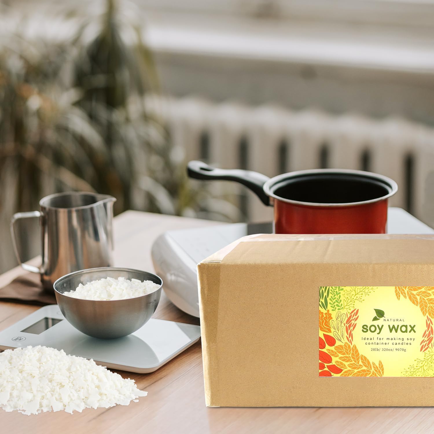 Grcdoyvl Cera de soja natural para hacer velas, bolsa de 20 libras, copos de cera de soja, vela de bricolaje