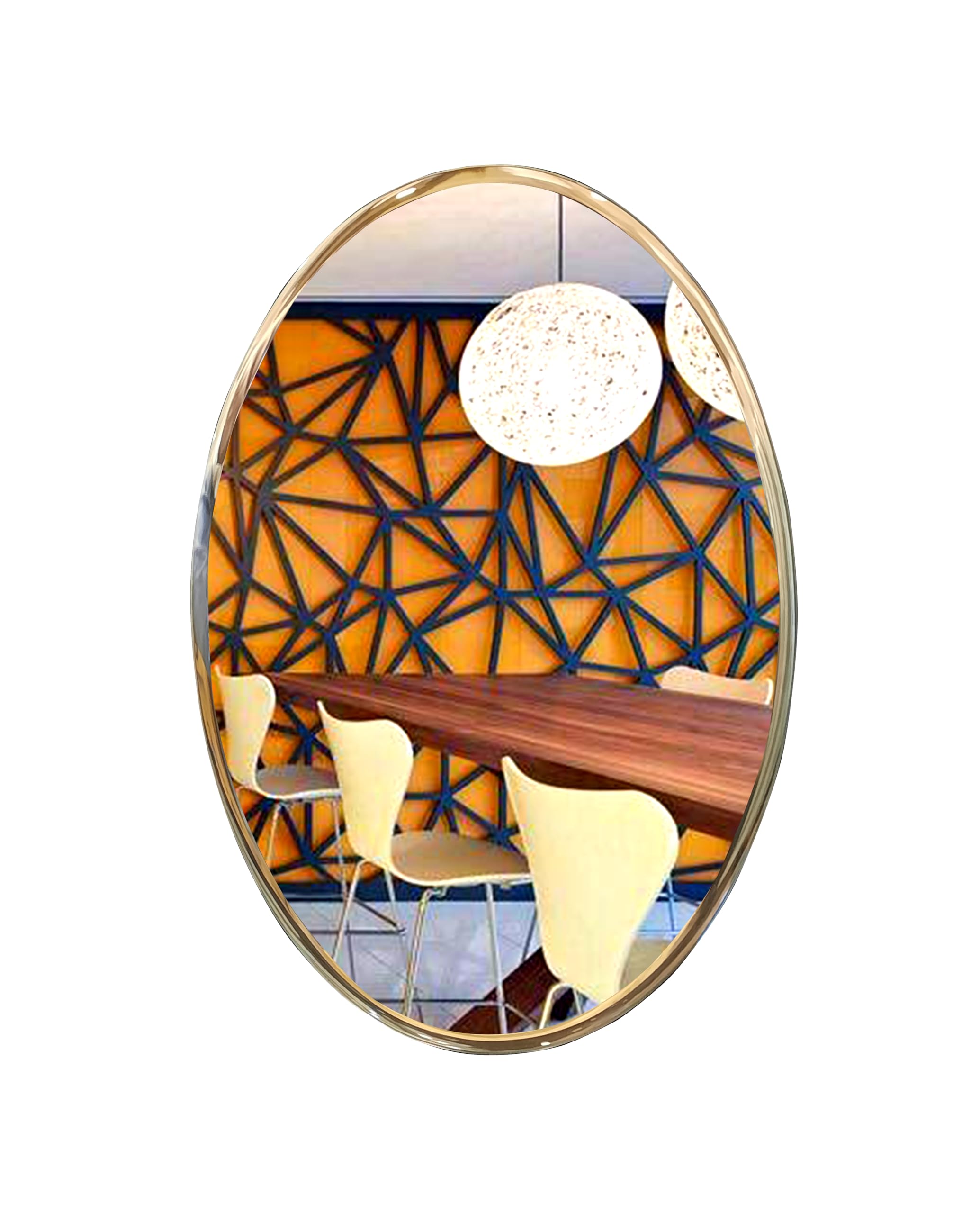 Frameless Decorative Wall Mirror | Size 24 X 18 Inches | Oval Shape Wall Mirror for Bathroom, Bedroom, Vanity Ans Living Room (18 X 24 Inches)-image-11
