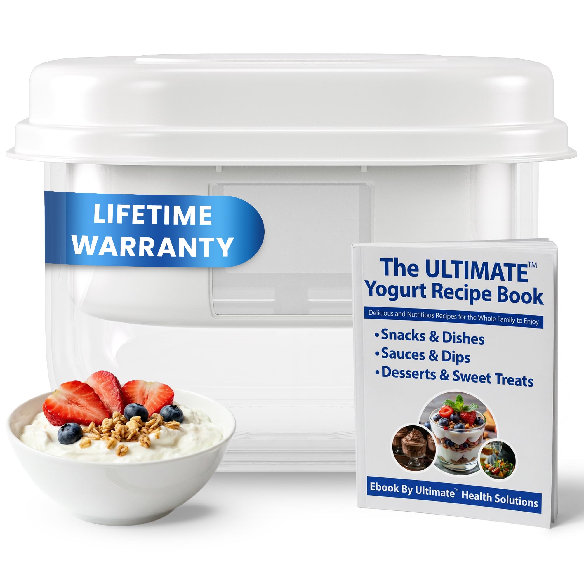 Ultimate Yogurt Strainer, Make Delicious, High Protein, Greek Yogurt, 70% Less Sugar & Lactose, Fine Mesh Nylon Greek Yogurt Maker, 100% BPA-Free & Dishwasher Safe with Large 2.3 Quart Capacity