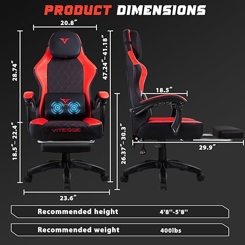 Miniatura 3 de Silla de computadora VIT para videojuegos con respaldo alto de PC, ergonómica silla de escritorio de oficina giratoria E-Sports silla de cuero con
