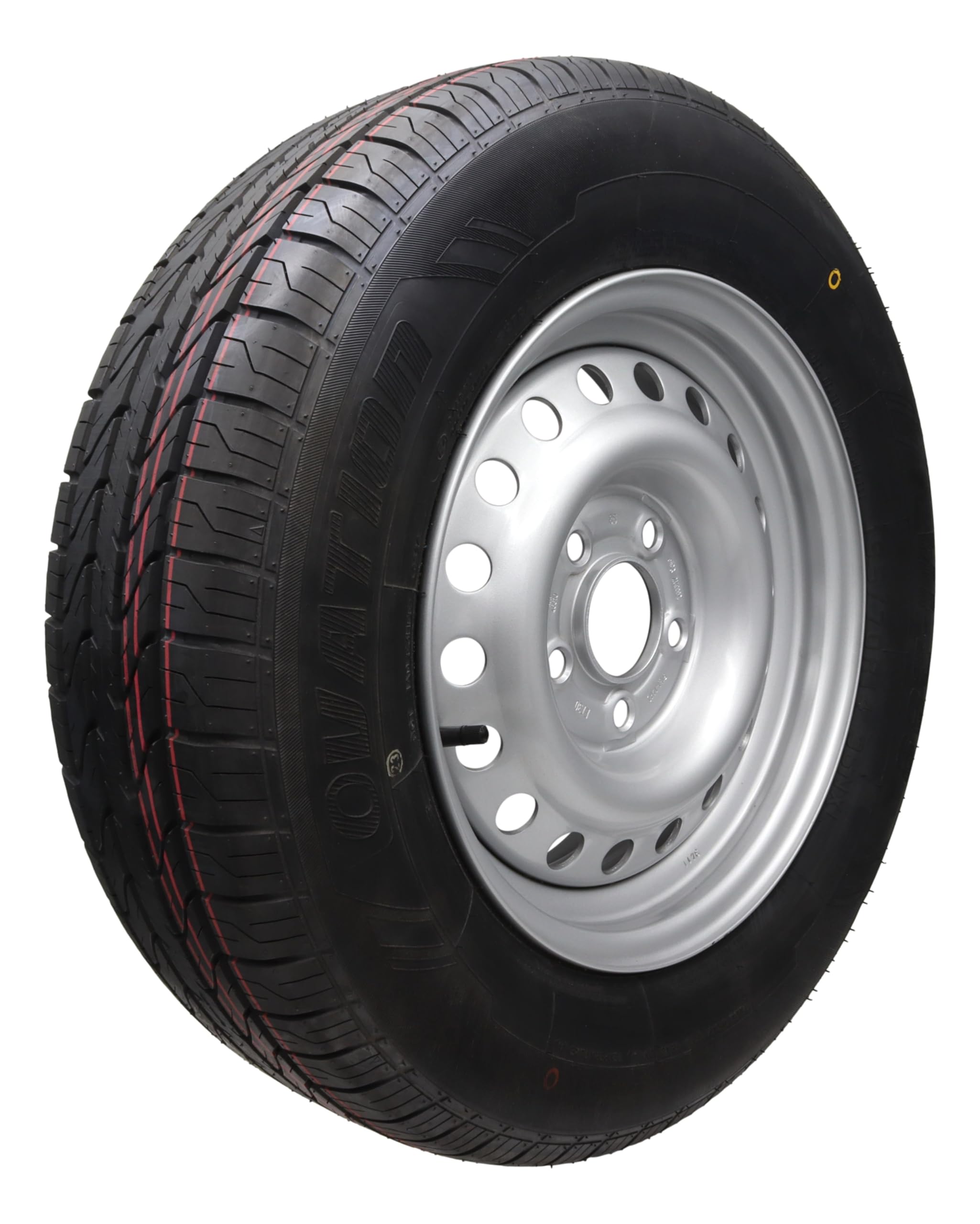 p4U - Ruota completa per rimorchio, pneumatico 195/70R14, 112 x 5, 710 kg, diametro 14', 96N, per roulotte e caravan