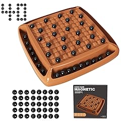 Magnetic Game Chess, Magnet Chess 40 Piceses Fun Family Games for Kids and Adults, Table Top Board Game for Game Night 2-4 Players (Brown)