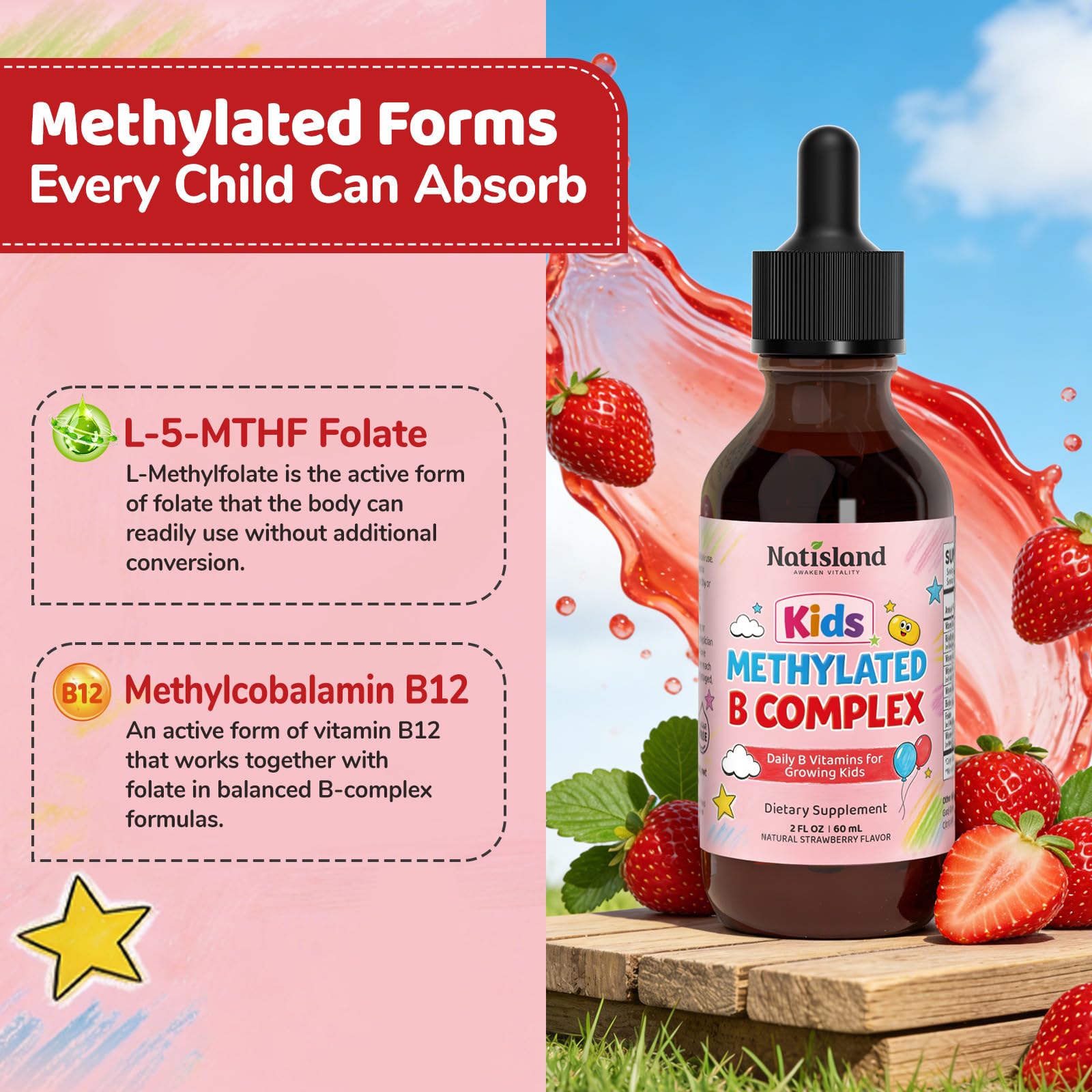 Methylated B Complex for Kids, Vitamin B Complex Liquid Drops — Amazon image 4