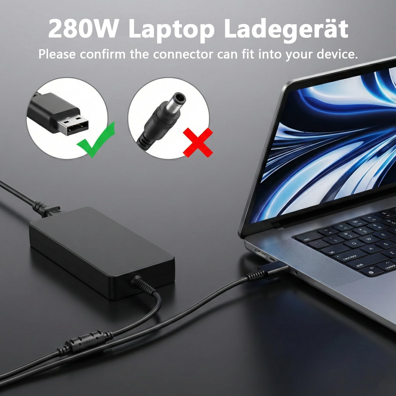DECSZDY 280W 240W Alimentatore Caricatterie per MSI GS77 GE66 GE76 Raider GP66 GP76 GE68HX GE78HX Creator Z16 Z17 Z16HX Z17HX Stealth A18 A16 18 16 AI Leopard Clevo X170SM-G ADP-280BB B A18-280P1A