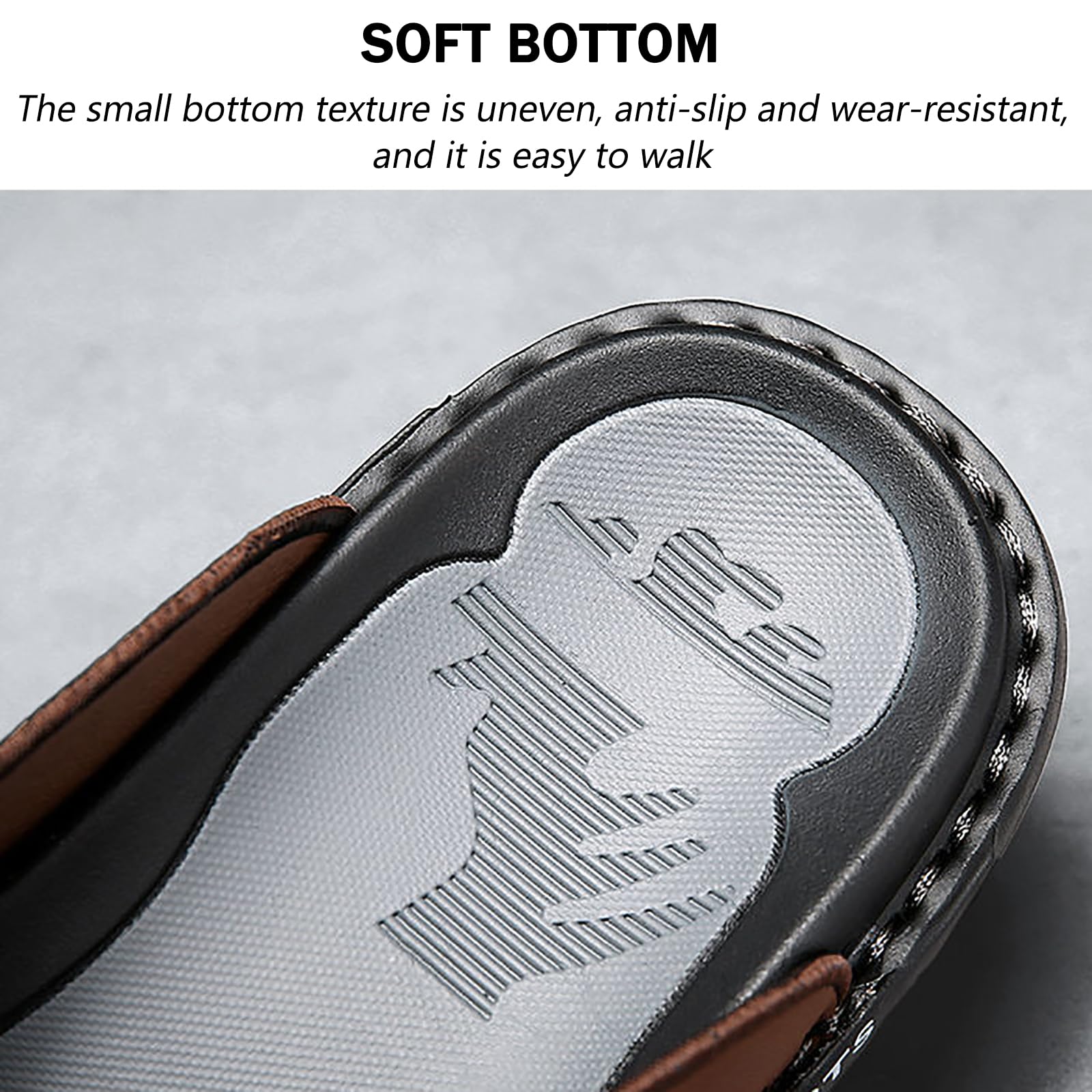 Chanclas Cuero para Hombre Verano Exterior Sandalias de Playa Zapatillas de Montaña Senderismo(Size:38 EU,Color:Marrón)