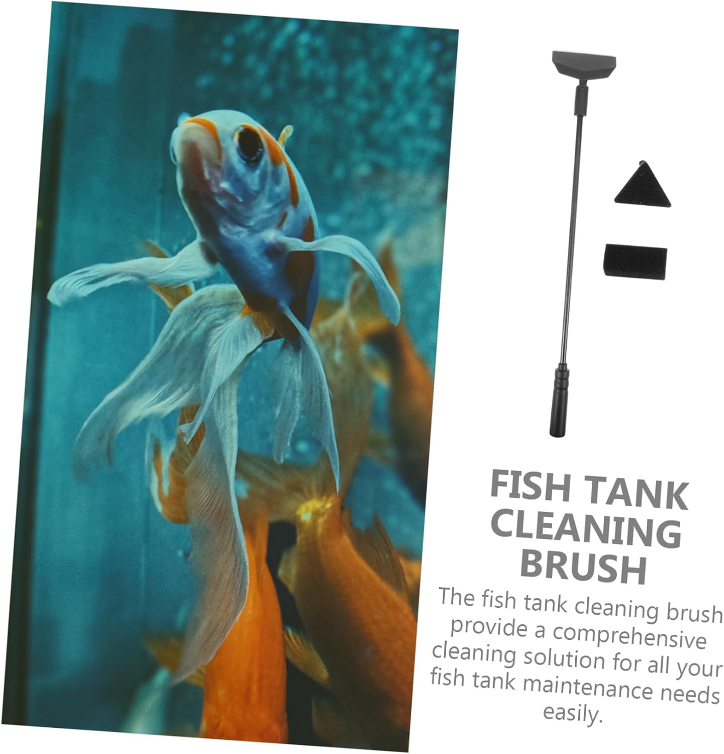 1Set Aquarium Cleaning Tool Compact Scraper Brush with Long Handle for Fish Tank Maintenance Ergonomic Design for All Types of Aquariums
