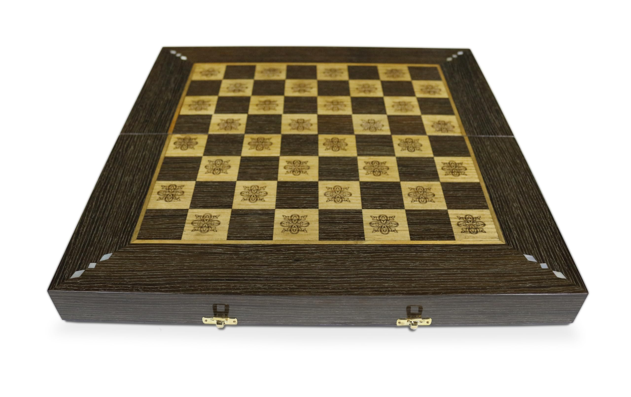 Tavola da backgammon in legno, 50 x 50 cm, con 30 pietre in legno