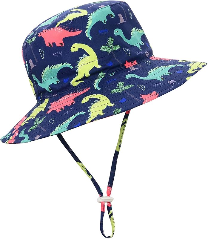 Komorebi Sombrero de sol para niños pequeños UPF 50+ Sombreros de playa para niños y niñas de 0 a 8 años | Bonito diseño de patrón, ligero y transpirable para exteriores, parque, viajes, verano, hebilla ajustable, correa para la barbilla