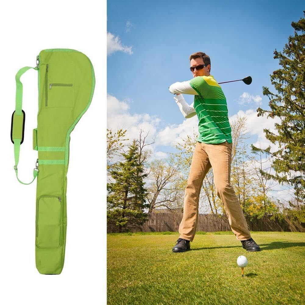 Hrippy Bolso De Transporte De Golf Bolso De Club De Golf Plegable Bolso De Viaje De Golf con Cremallera con Bolsas De Golf Nylon Bolso De Entrenamiento De Golf Ajustable