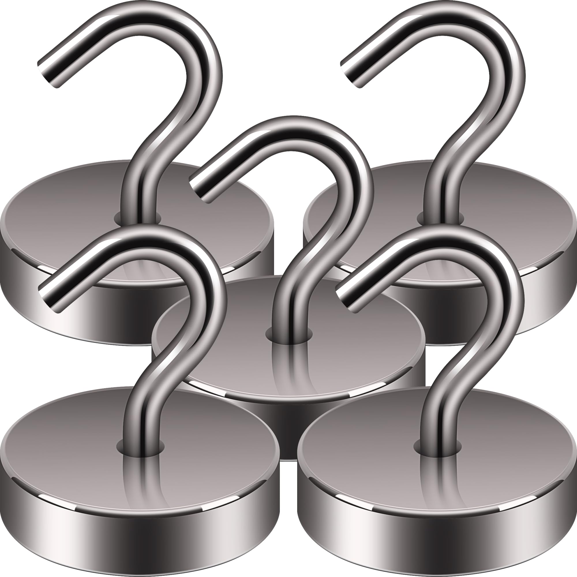 Neosmuk Magnetic Hooks - 5 Pack for Tools & Gear -20 Neosmuk Magnetic Hooks - 5 Pack for Tools & Gear -20