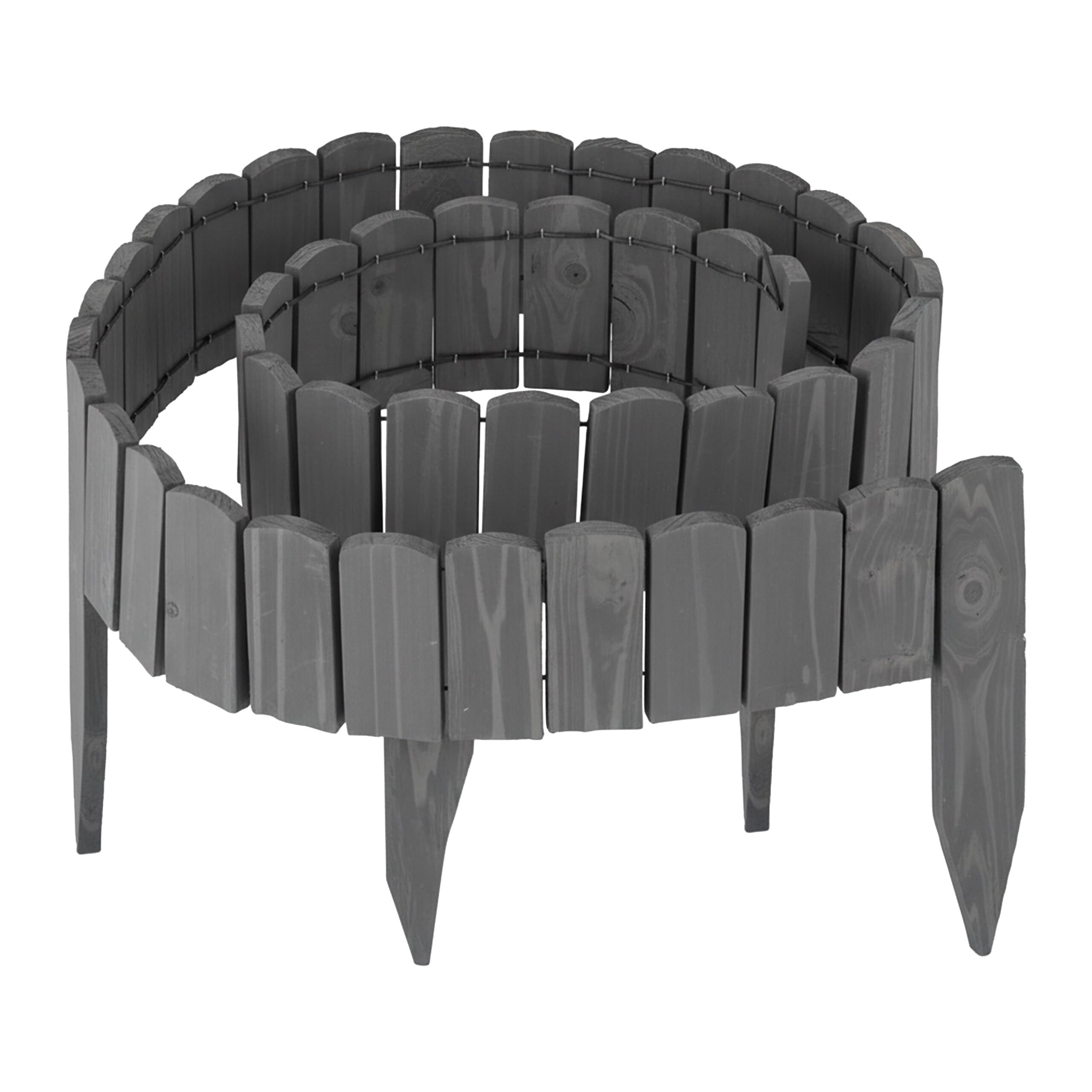 Relaxdays Bordatura aiuola Flessibile in Legno, Altezza 10 cm, 200 cm, Grigio Scuro