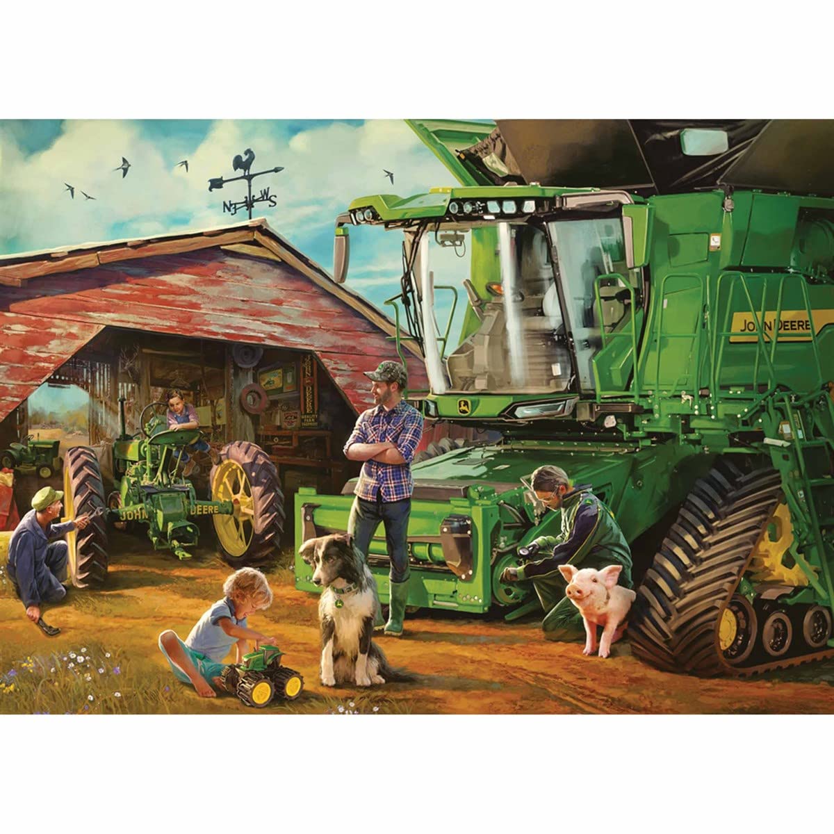 Ravensburger John Deere Then & Now 1000 Piece Jigsaw Puzzles for Adults & Kids Age 12 Years Up