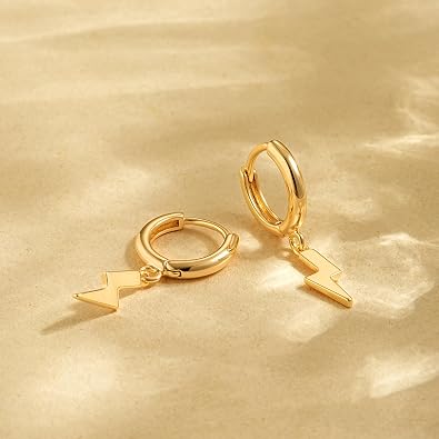 FETTERO 14K Gold Plated Earrings Dangle Drop Hoop Earrings for Women Dainty Hypoallergenic Earrings Delicate Boho Earring Jewelry