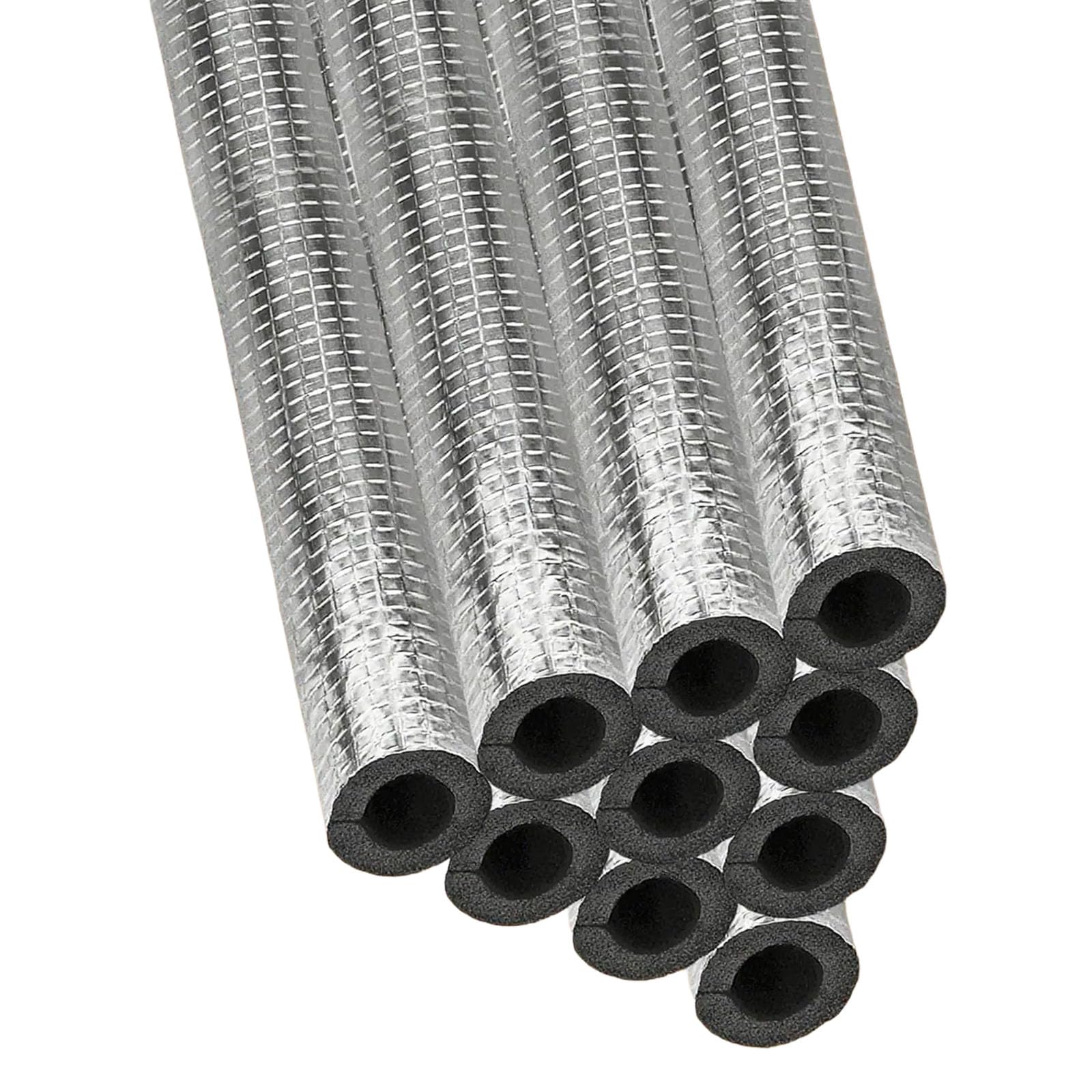 10Pcs Pipe Insulation Foam Sleeves with Aluminum Foil, Freeze Covers for Outdoor AC Units & Water Heaters Freeze Protections Cover Pipe Wrap Insulation Foam Tube for Hot Water Heater Enduring