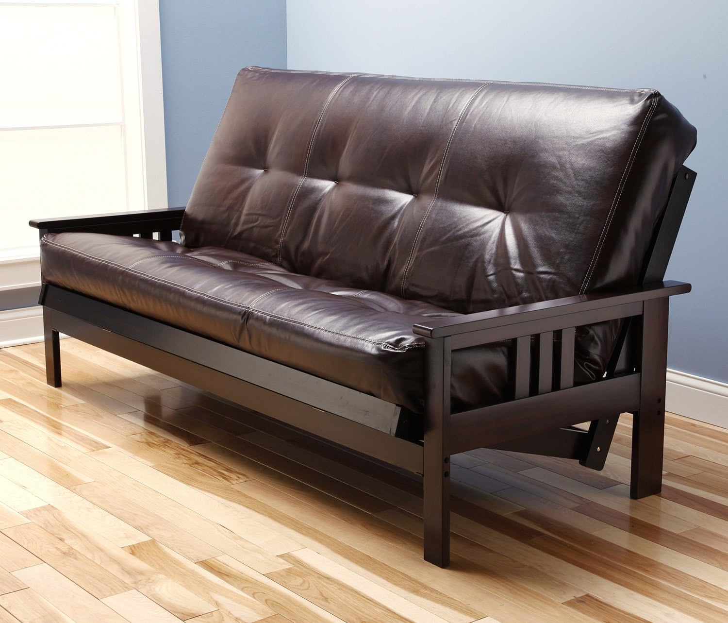 Full Monterey Espresso Futon Frame Oregon Trail Java Futon Mattress Home & Kitchen